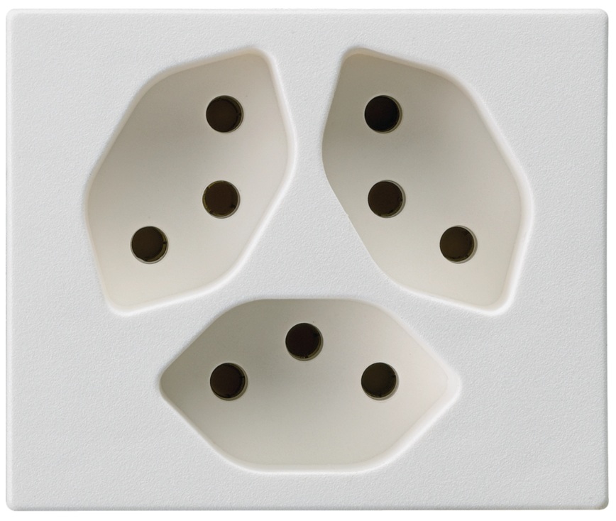 Produktbild FLF 313 101  -  FLF-Steckdose 3xT13-parallel, weiss mit Steckklemmen